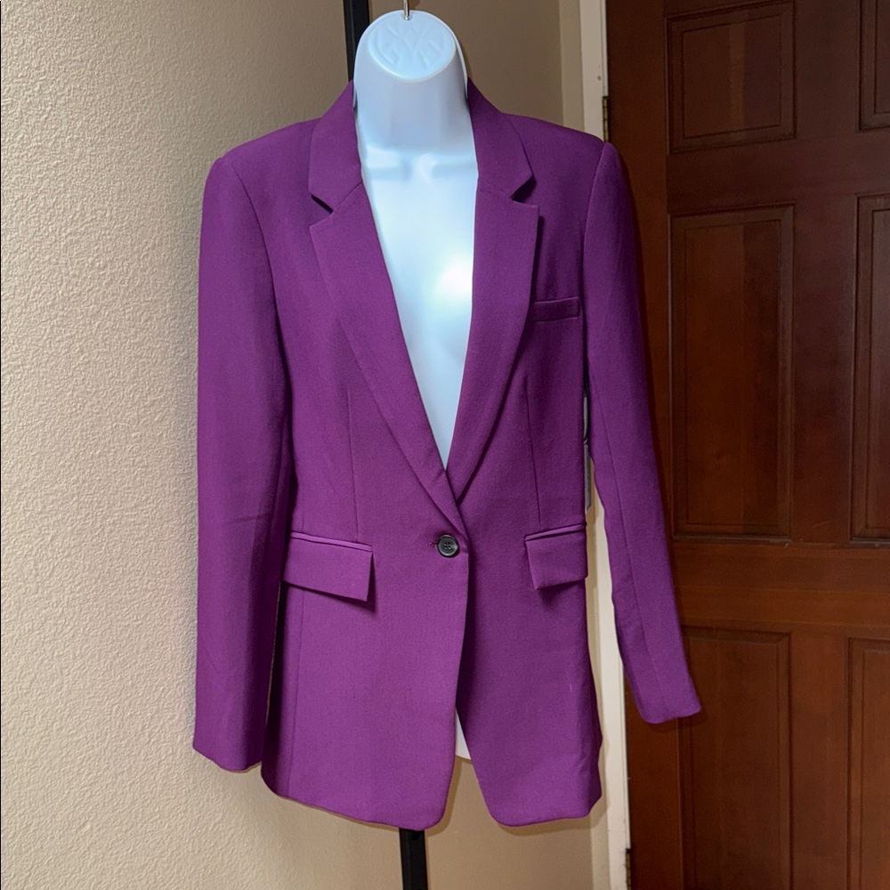 NWT 1. State Nordstrom One Button Blazer Rich Purple Plum Women’s Size 8